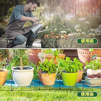 【新品】ソーラー式自動散水装置（2200MAHバッテリー内蔵） Amazon | NFESOLAR ソーラー 自動 灌水器 水やり器 観葉植物